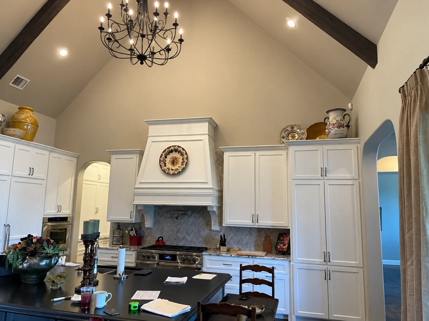 Kitchen before the lighting redesign