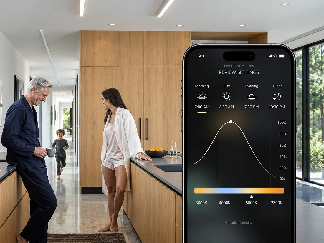 Lighting, shades and climate on one schedule