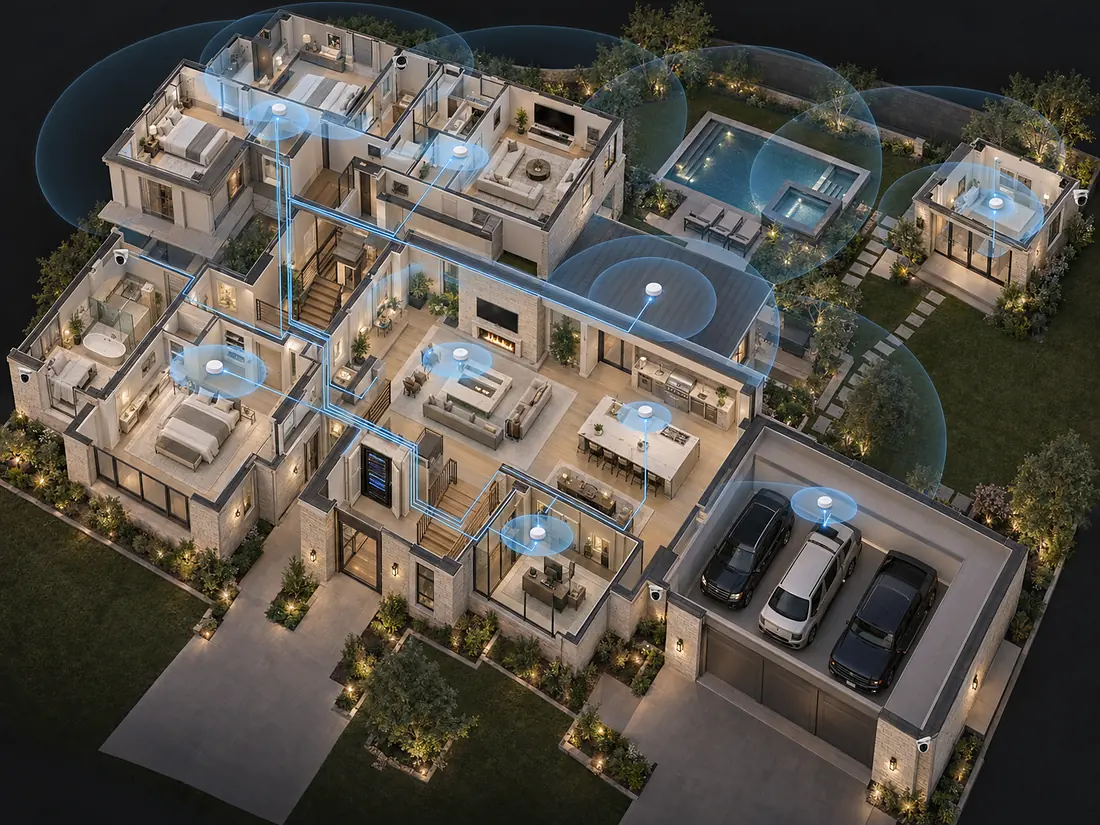 Whole-home Wi-Fi coverage for large homes