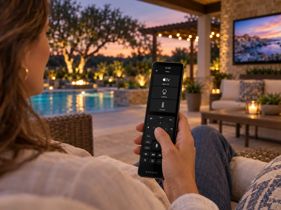 One backyard scene, from the app or the keypad