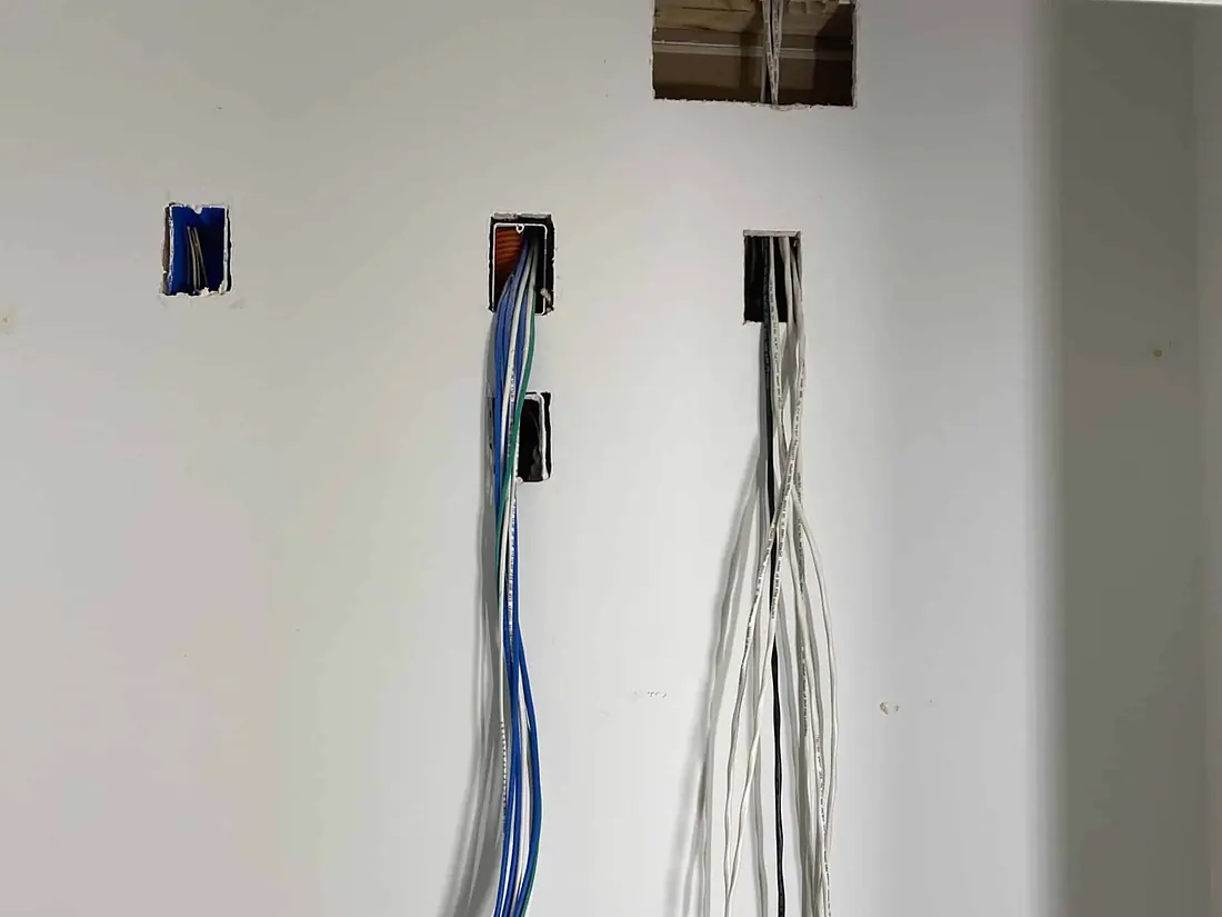 Low-voltage wiring, planned from the blueprints