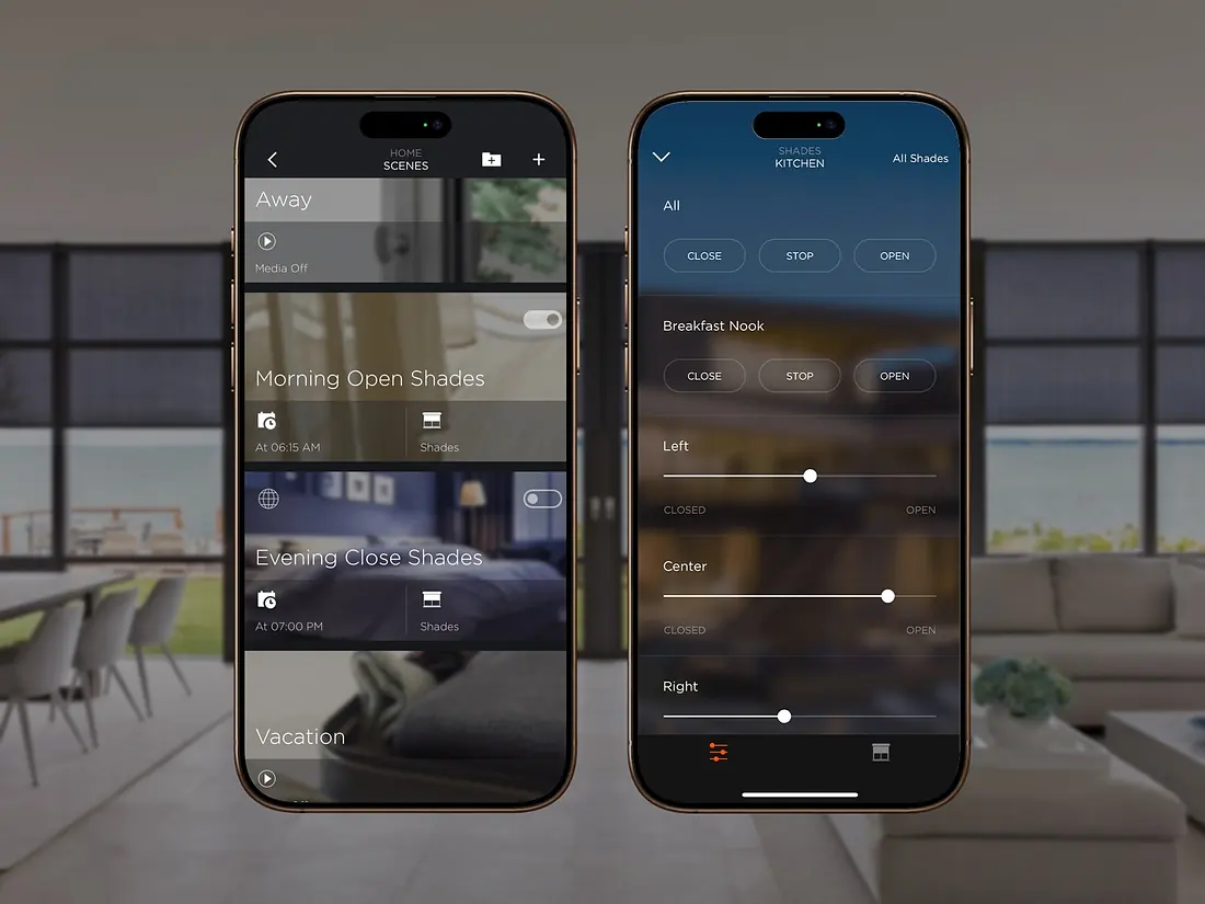 Keypad, app, schedules and scenes